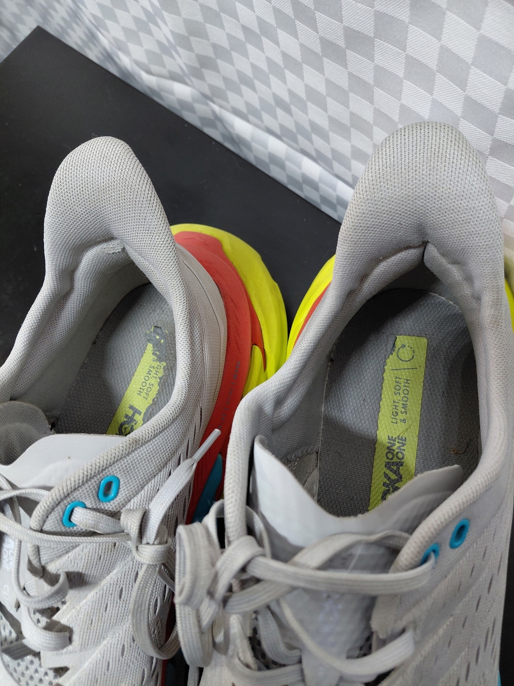 Hoka One One Gray Shoe Label with Blue Logo - Picture 4 of 7